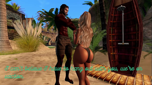 Second life Black man fucks asian stepsister on the beach